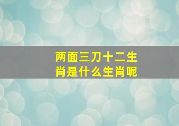 两面三刀十二生肖是什么生肖呢