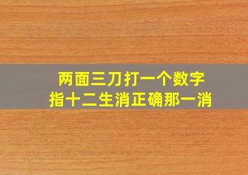 两面三刀打一个数字指十二生消正确那一消