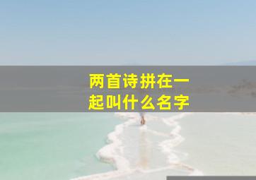 两首诗拼在一起叫什么名字