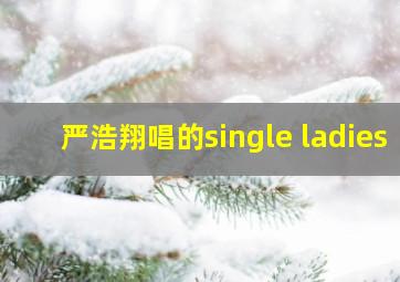 严浩翔唱的single ladies