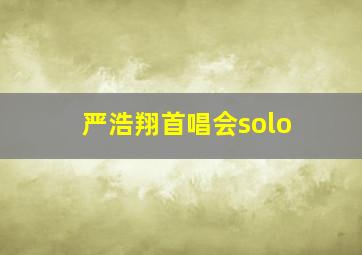 严浩翔首唱会solo