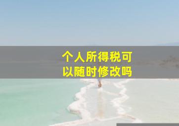 个人所得税可以随时修改吗