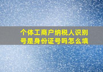 个体工商户纳税人识别号是身份证号吗怎么填