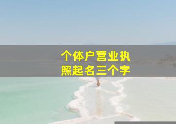 个体户营业执照起名三个字