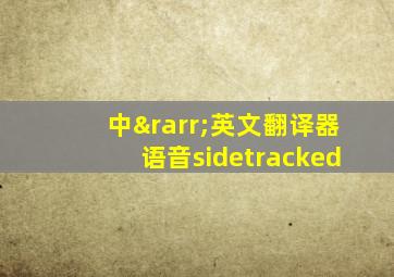 中→英文翻译器语音sidetracked