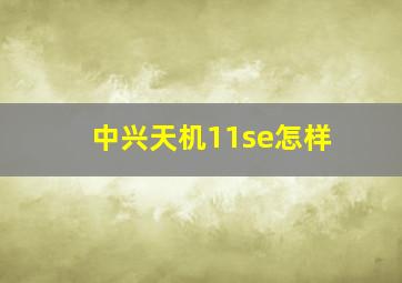 中兴天机11se怎样