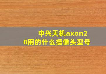 中兴天机axon20用的什么摄像头型号