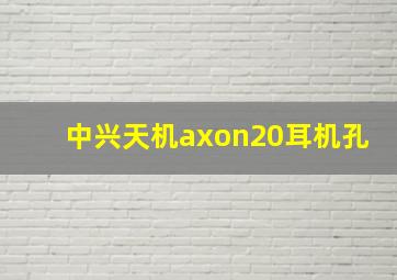 中兴天机axon20耳机孔