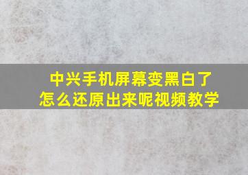 中兴手机屏幕变黑白了怎么还原出来呢视频教学