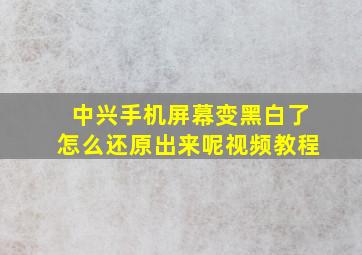 中兴手机屏幕变黑白了怎么还原出来呢视频教程