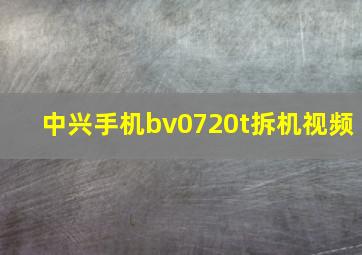 中兴手机bv0720t拆机视频