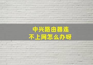 中兴路由器连不上网怎么办呀