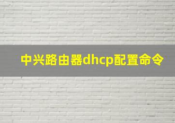 中兴路由器dhcp配置命令