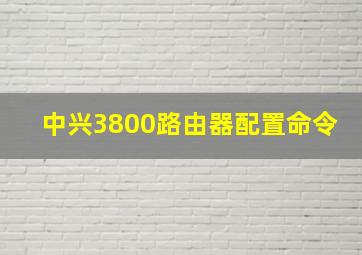 中兴3800路由器配置命令