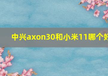 中兴axon30和小米11哪个好