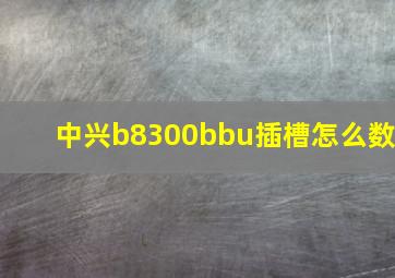 中兴b8300bbu插槽怎么数