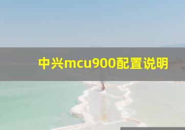 中兴mcu900配置说明