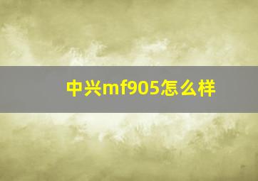 中兴mf905怎么样