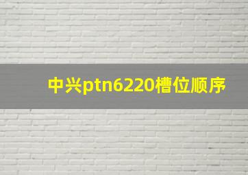 中兴ptn6220槽位顺序