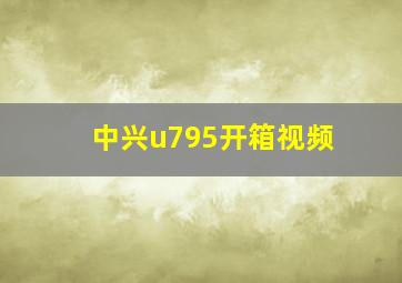 中兴u795开箱视频