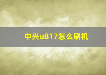 中兴u817怎么刷机