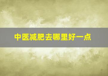 中医减肥去哪里好一点