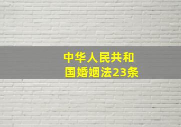 中华人民共和国婚姻法23条