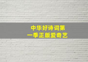 中华好诗词第一季正版爱奇艺