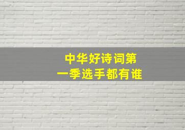 中华好诗词第一季选手都有谁