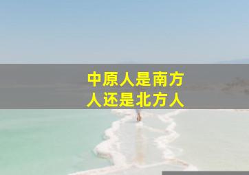 中原人是南方人还是北方人