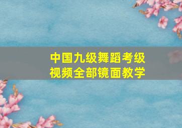 中国九级舞蹈考级视频全部镜面教学