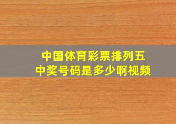 中国体育彩票排列五中奖号码是多少啊视频