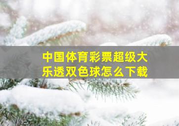 中国体育彩票超级大乐透双色球怎么下载