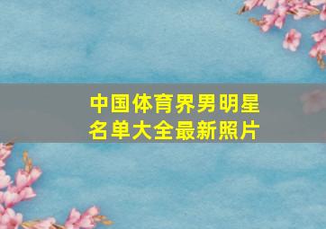 中国体育界男明星名单大全最新照片