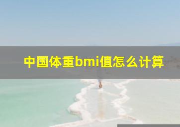 中国体重bmi值怎么计算