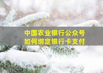 中国农业银行公众号如何绑定银行卡支付