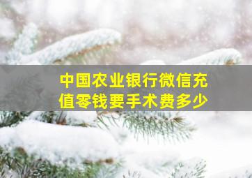 中国农业银行微信充值零钱要手术费多少