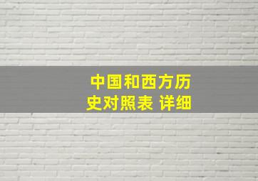 中国和西方历史对照表 详细