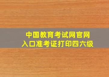 中国教育考试网官网入口准考证打印四六级