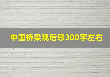 中国桥梁观后感300字左右