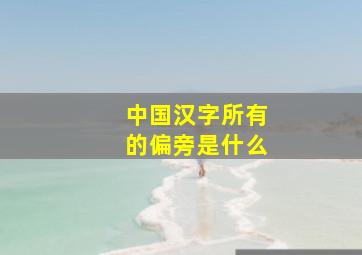 中国汉字所有的偏旁是什么