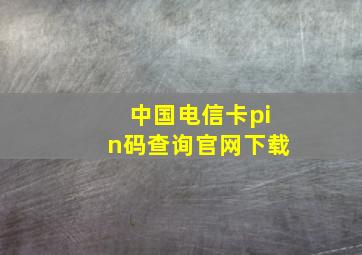 中国电信卡pin码查询官网下载