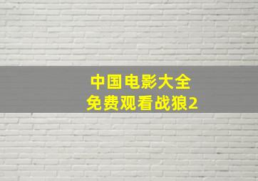 中国电影大全免费观看战狼2