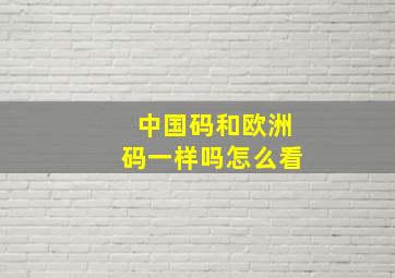 中国码和欧洲码一样吗怎么看