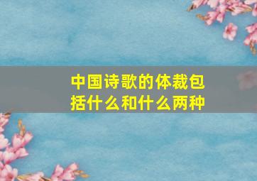 中国诗歌的体裁包括什么和什么两种