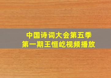 中国诗词大会第五季第一期王恒屹视频播放