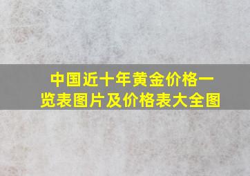 中国近十年黄金价格一览表图片及价格表大全图