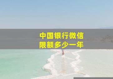 中国银行微信限额多少一年