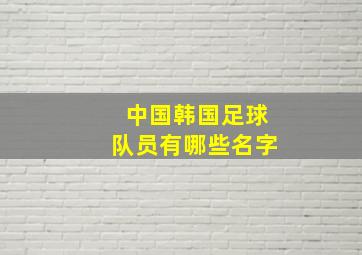 中国韩国足球队员有哪些名字