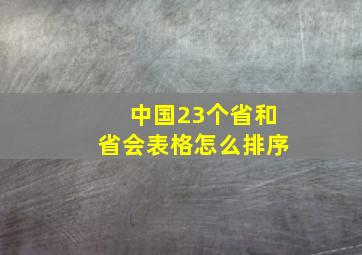 中国23个省和省会表格怎么排序